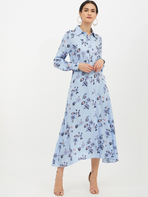 

Harpa Women Blue Floral Printed Maxi Dress