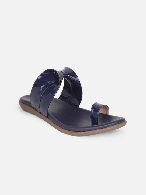 

SCENTRA Women Navy Blue Embellished One Toe Flats