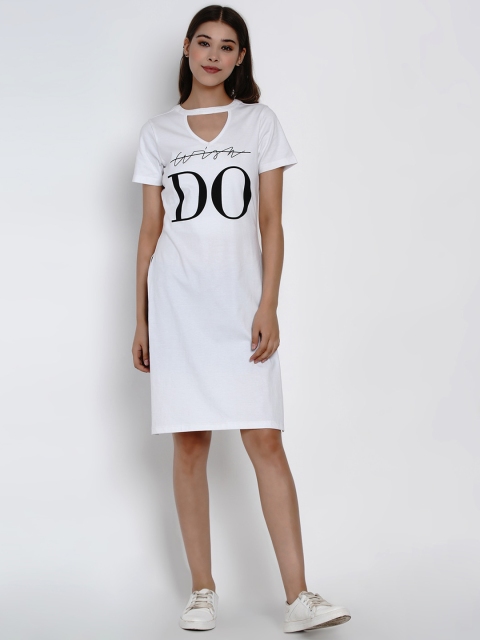 

Texco Women White Printed Longline Top