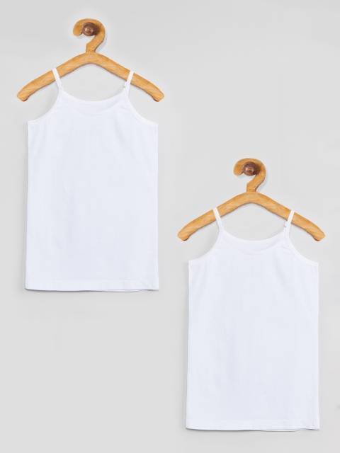 

max Girls Pack Of 2 White Solid Camisoles, Multi