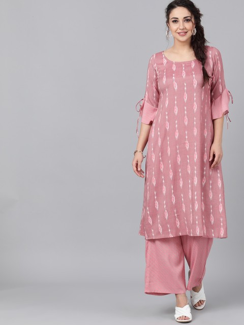 

AKS Women Mauve Printed Kurta with Palazzos