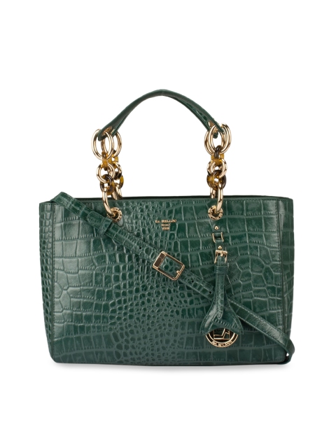 

Da Milano Green Textured Leather Handheld Bag