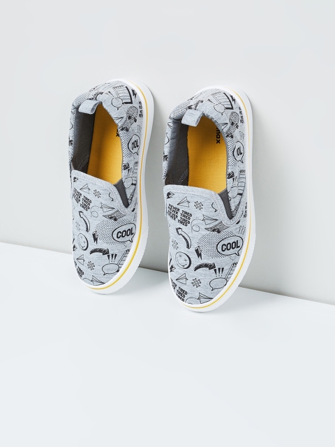 

max Boys Grey Slip-On Sneakers