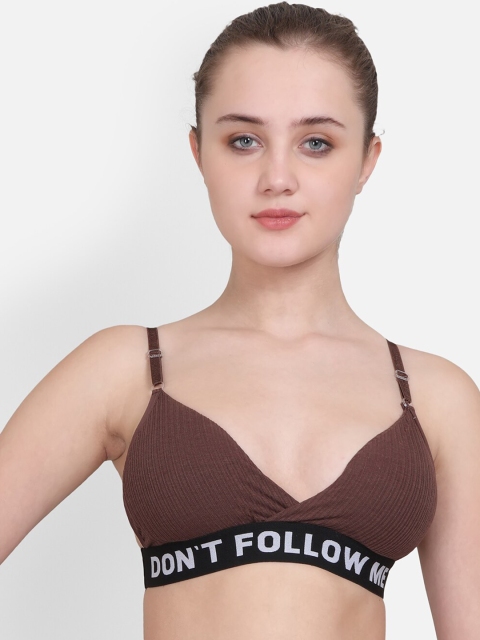 

Golden Girl Brown & Black Printed Non-Wired Lightly Padded Everyday Bra 30A