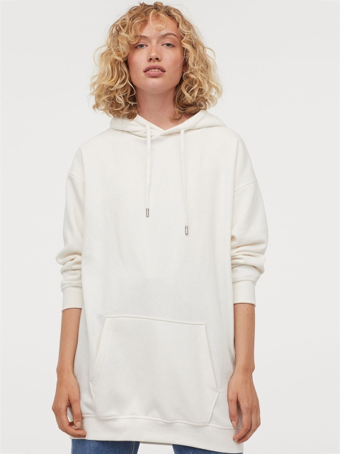 

H&M Women White Long Hoodie