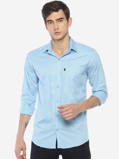 

LEVIZO Men Blue Premium Regular Fit Solid Casual Shirt