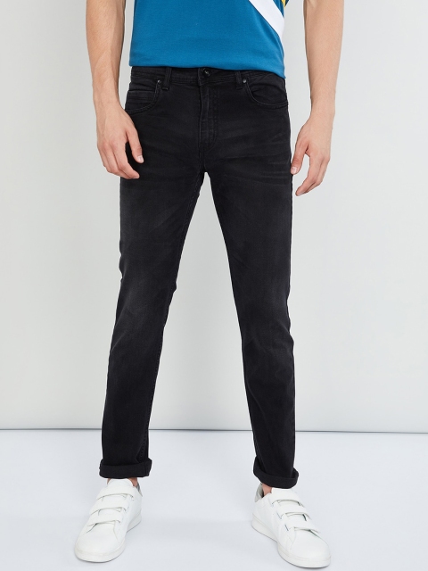 max Men Black Skinny Fit Mid-Rise Clean Look Stretchable Jeans