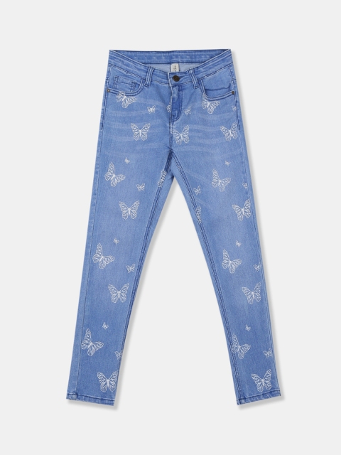 

Cherokee Girls Blue & Off-White Slim Fit Mid-Rise Clean Look Jeans