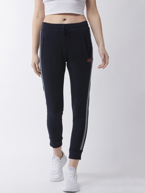 

C9 AIRWEAR Women Navy Blue Solid & Striped Side Taped Joggers