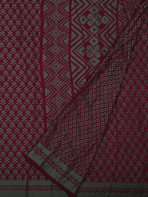 

Pothys Magenta & Green Brasso Printed Saree