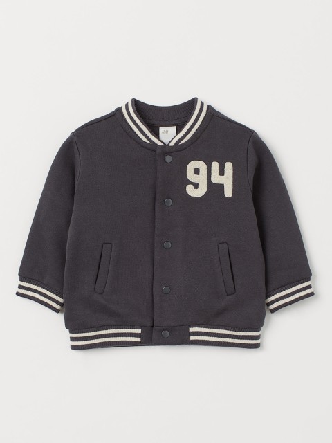 

H&M Boys Grey Printed Cotton Baseball Jacket