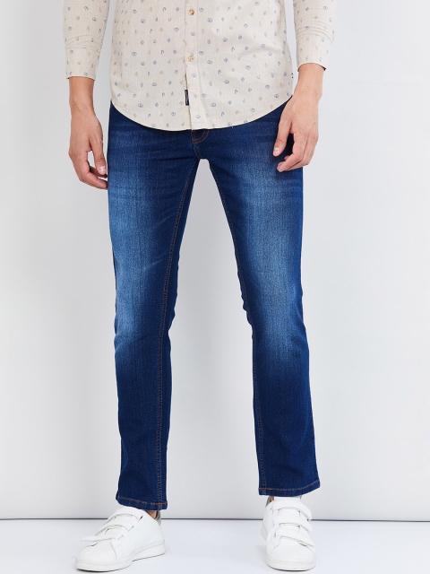 

max Men Blue Regular Fit Mid-Rise Clean Look Stretchable Jeans