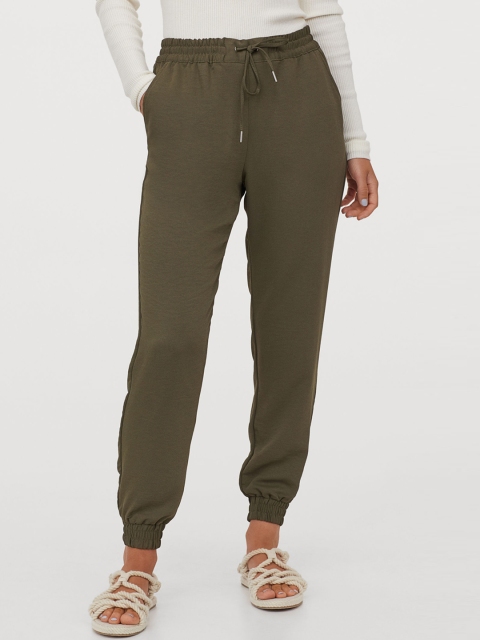 

H&M Women Green Pull-On Trousers