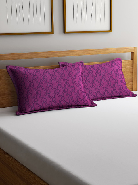 

KLOTTHE Set Of 2 Purple Printed Pillow Covers