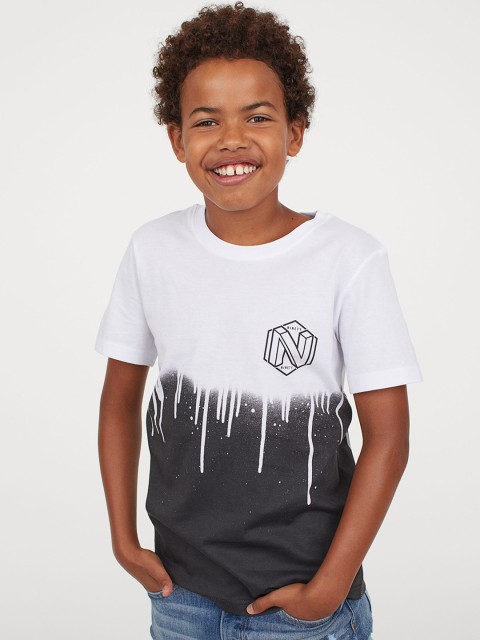 

H&M Boys White Printed T-shirt