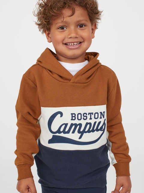 

H&M Boys Brown Cotton-Blend Hoodie