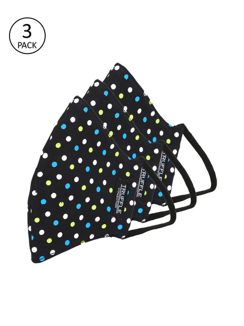 

Truffle Collection Unisex Black Polka Dotted 3 Pcs 3 Ply Reusable Outdoor Masks
