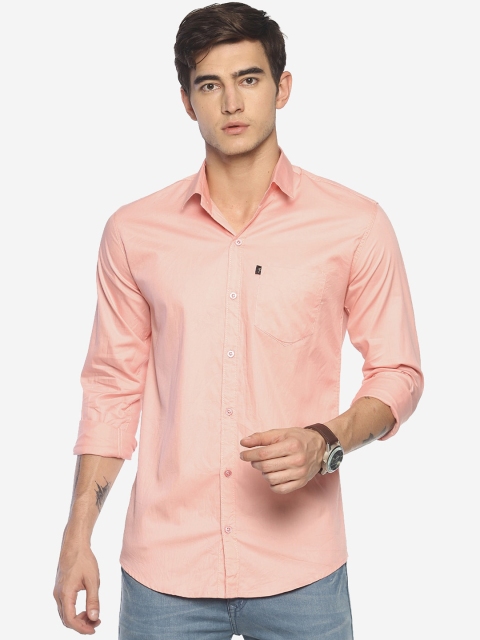 

LEVIZO Men Peach-Coloured Premium Regular Fit Solid Casual Shirt