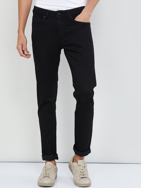 

max Men Black Slim Fit Mid-Rise Clean Look Stretchable Jeans