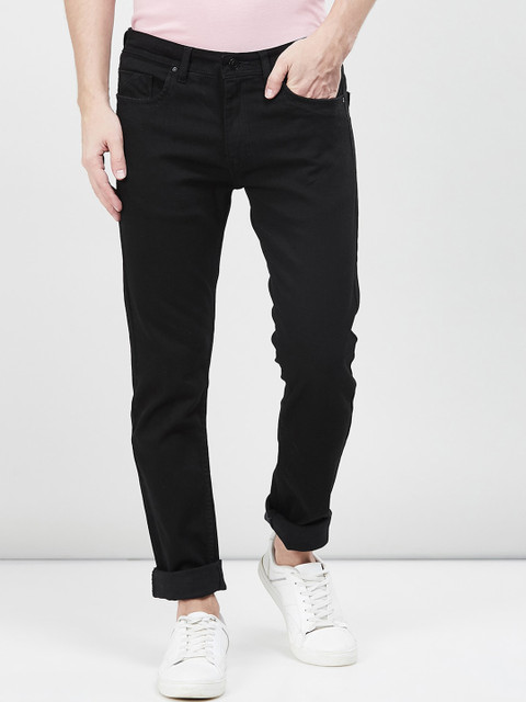 

max Men Black Skinny Fit Mid-Rise Clean Look Jeans