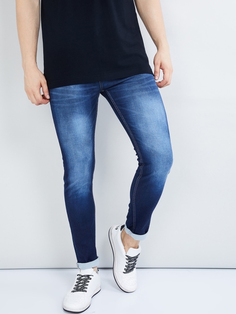 

max Men Blue Skinny Fit Mid-Rise Clean Look Stretchable Jeans