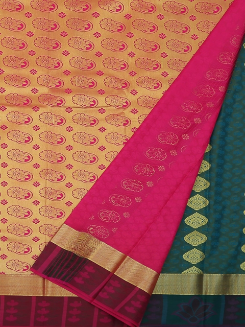 

Pothys Teal Blue & Pink Art Silk Woven Design Saree