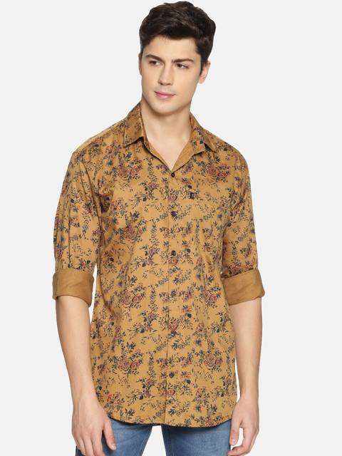 

LEVIZO Men Beige Premium Regular Fit Floral Printed Casual Shirt