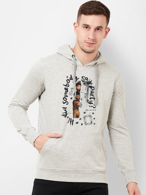 

Free Authority Men Grey Friends Printed Hooded Sweatshirt