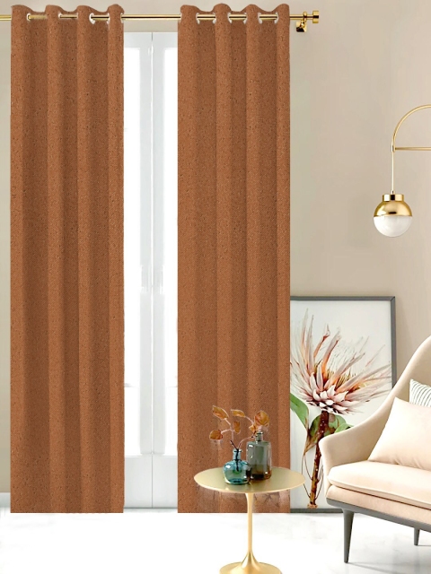 

SHIVANAA HOMES Brown Single Black Out Curtain