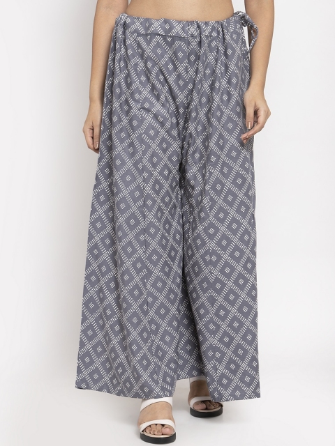 

Clora Creation Women Grey Printed Flared Palazzos