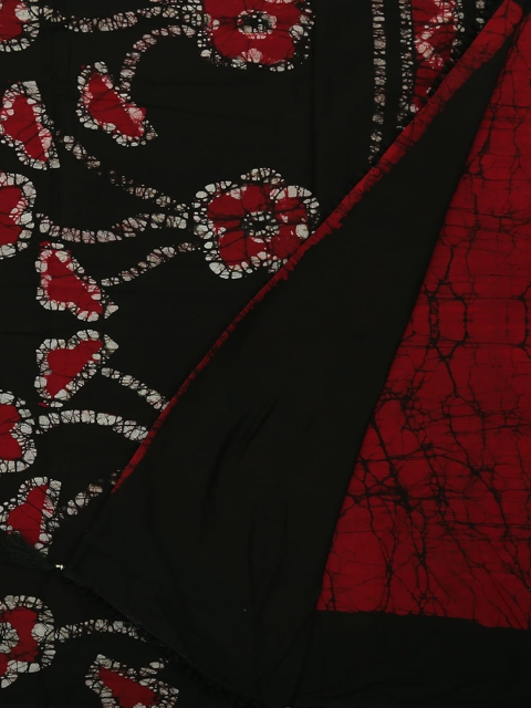 

Pothys Maroon & Black Pure Cotton Printed Saree
