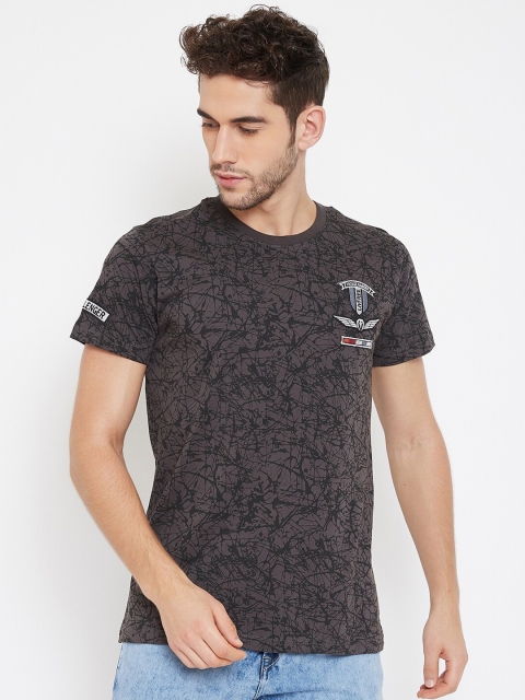

NEVA Men Black Printed Round Neck T-shirt