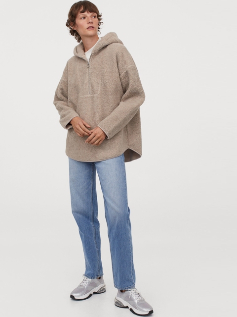 

H&M Women Beige Faux Shearling Hoodie