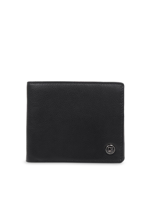 

Da Milano Men Black Solid Two Fold Leather Wallet