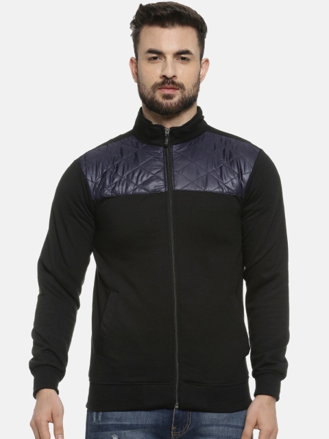 

Campus Sutra Men Black Colourblocked Windcheater Bomber Jacket