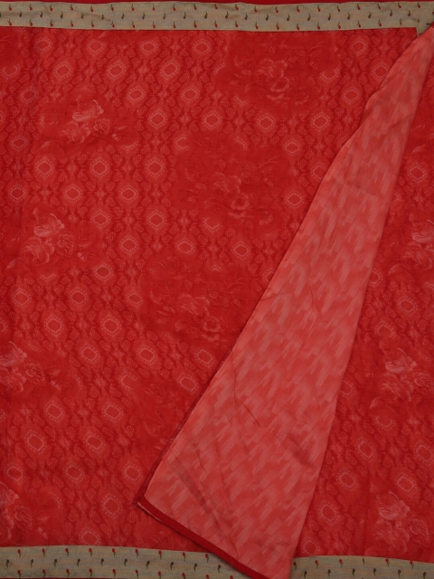 

Pothys Red & Grey Jute Cotton Printed Saree