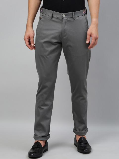 

RARE RABBIT Men Grey Tapered Fit Solid Regular Trousers