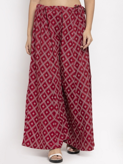 

Clora Creation Women Maroon Printed Flared Palazzos