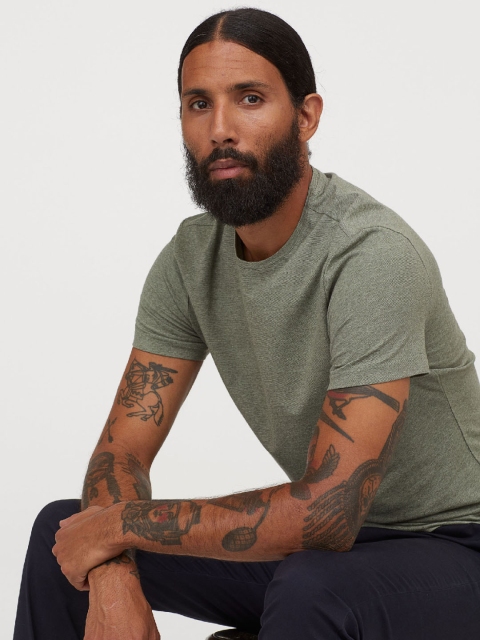 

H&M Men 5-Pack Solid Slim Fit T-Shirts, White