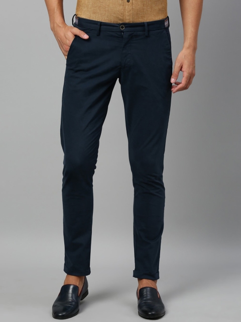 

RARE RABBIT Men Navy Blue Slim Fit Solid Chinos