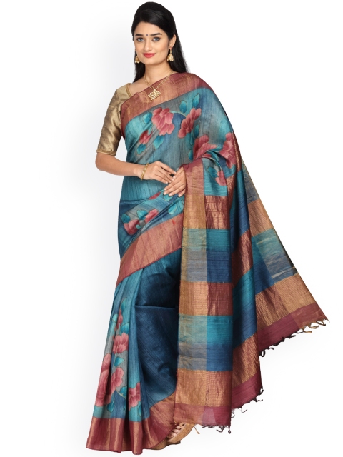 

Vijayalakshmi Silks Multicoloured Pure Silk Woven Design Tussar Saree, Multi