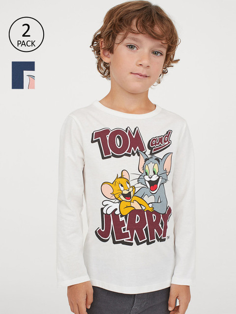 

H&M Boys White Tom & Jerry 2-Pack Printed Jersey Tops