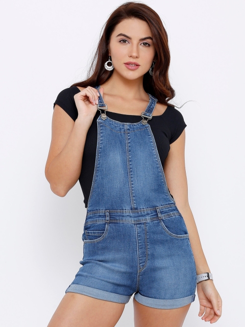 

Kraus Jeans Women Blue Solid Skinny-Fit Dungarees