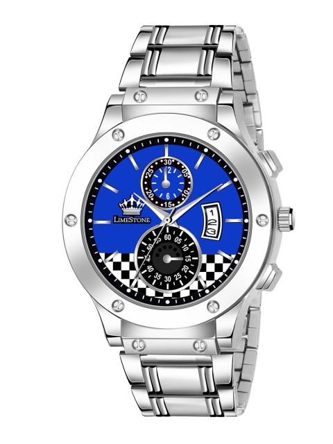 

MONTVITTON Men Blue & Silver-Toned Analogue Watch MV2931