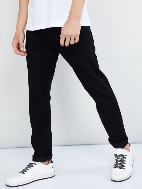 

max Men Black Skinny Fit Mid-Rise Clean Look Stretchable Jeans