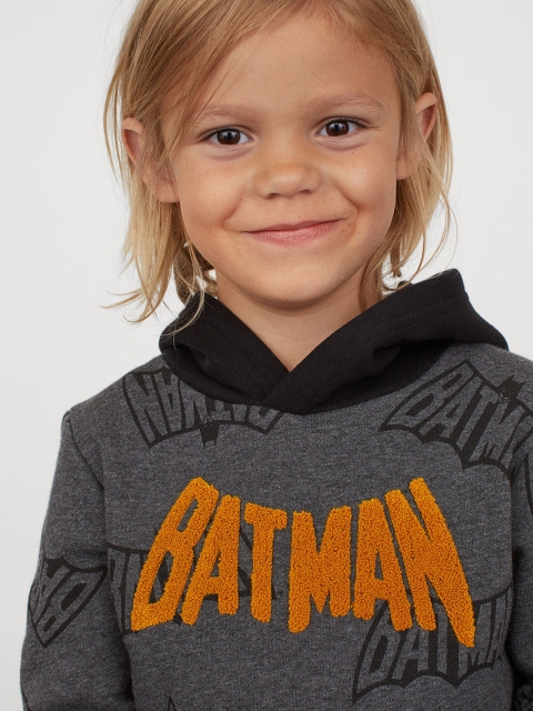 

H&M Boys Grey Batman Printed Ear Detail Hoodie