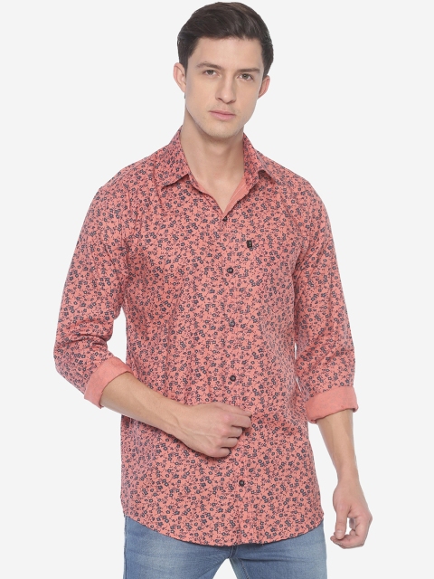 

LEVIZO Men Peach-Coloured Premium Regular Fit Printed Casual Shirt