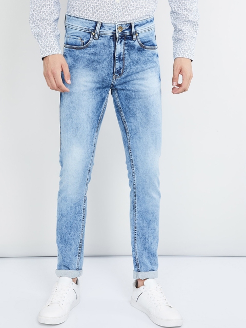 

max Men Blue Skinny Fit Mid-Rise Clean Look Stretchable Jeans