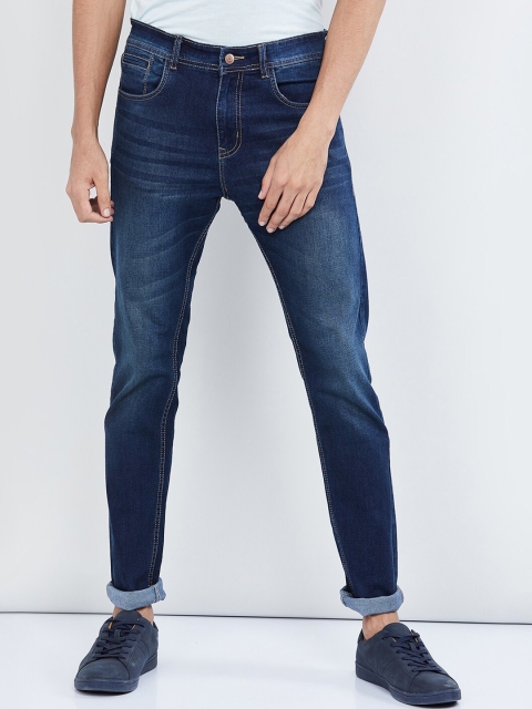 max Men Navy Blue Slim Fit Mid-Rise Clean Look Jeans