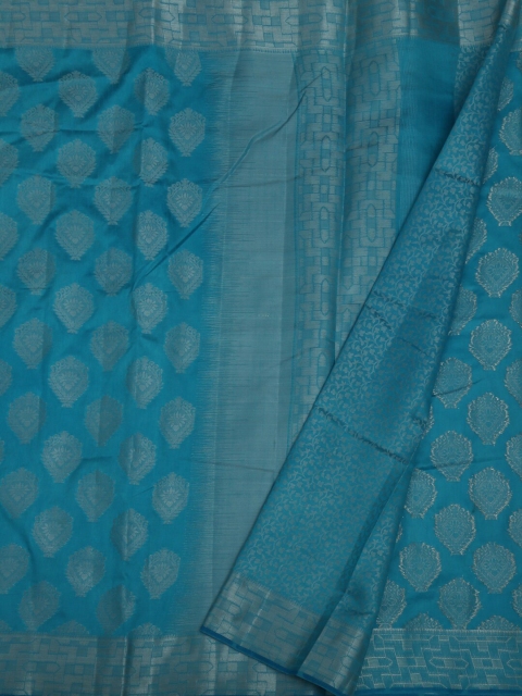

Pothys Blue & Silver-Coloured Jute Cotton Woven Design Saree